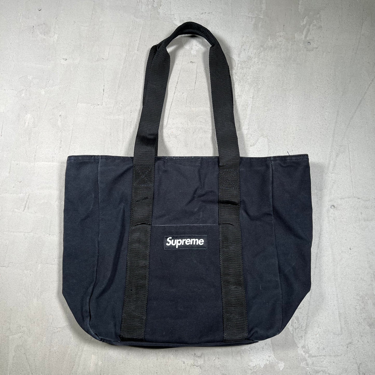 Supreme Black Canvas Tote (2021) Size Medium USED x18085