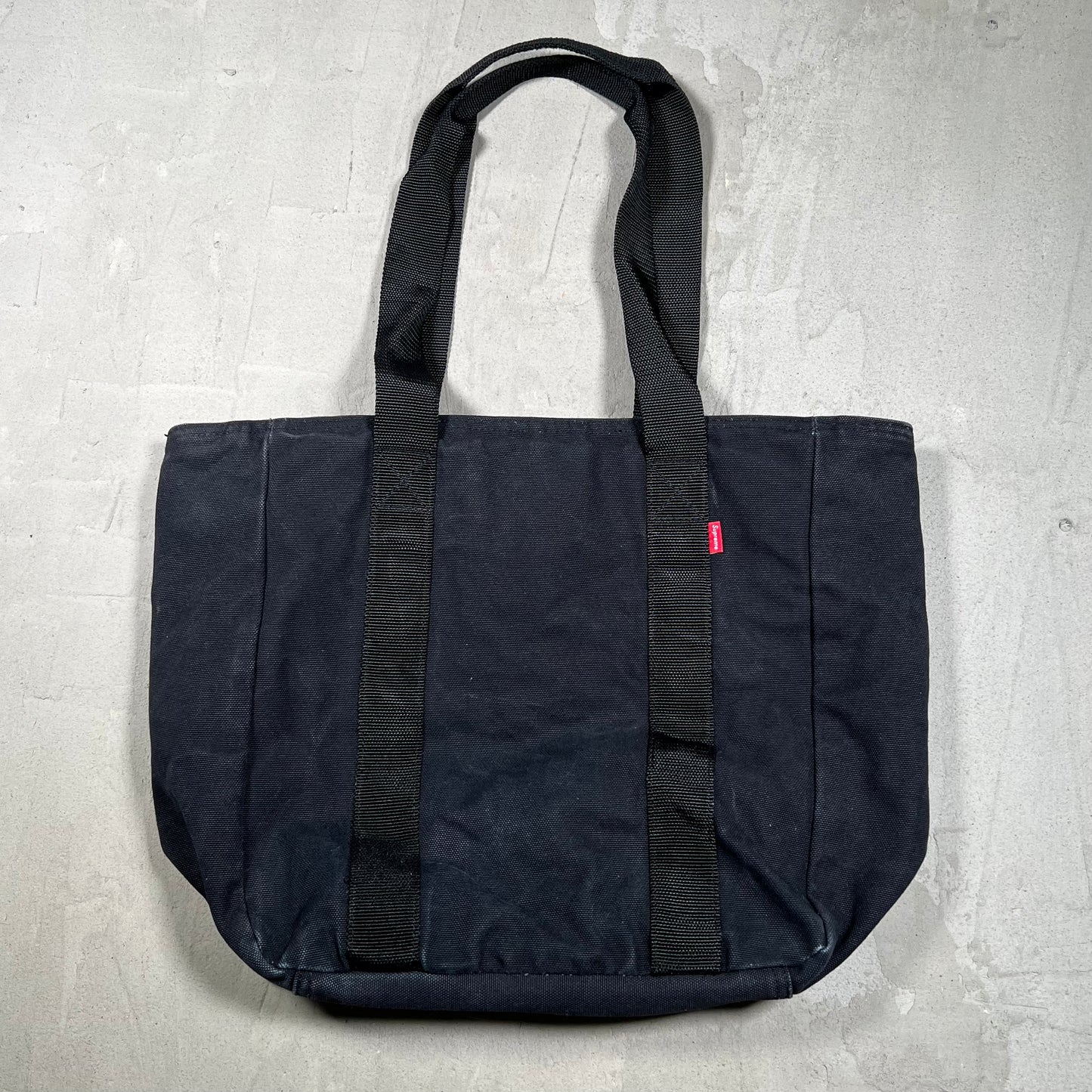 Supreme Black Canvas Tote (2021) Size Medium USED x18085