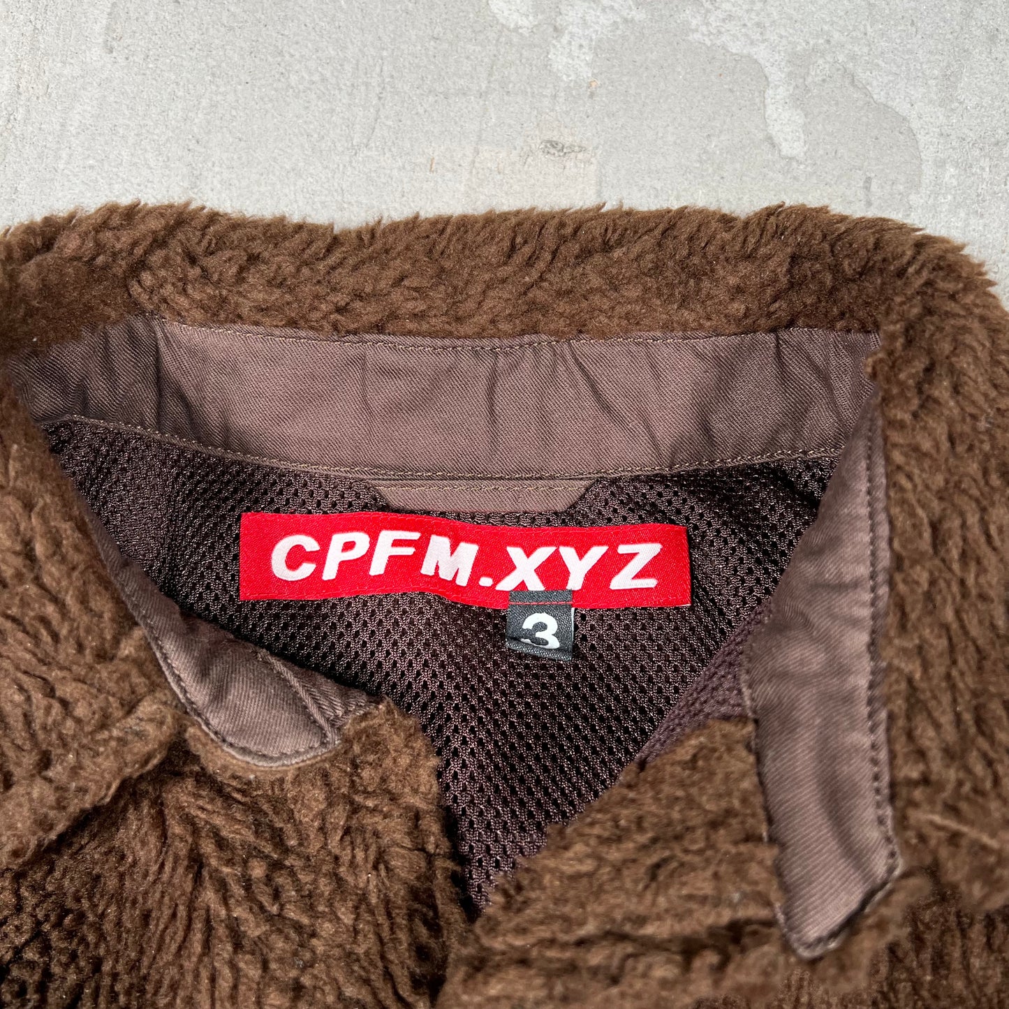 Cactus Plant Flea Market CPFM Big Fuzzy Brown Button Up Fleece Size 3 (XL) USED x18076