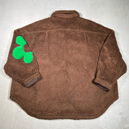 Cactus Plant Flea Market CPFM Big Fuzzy Brown Button Up Fleece Size 3 (XL) USED x18076