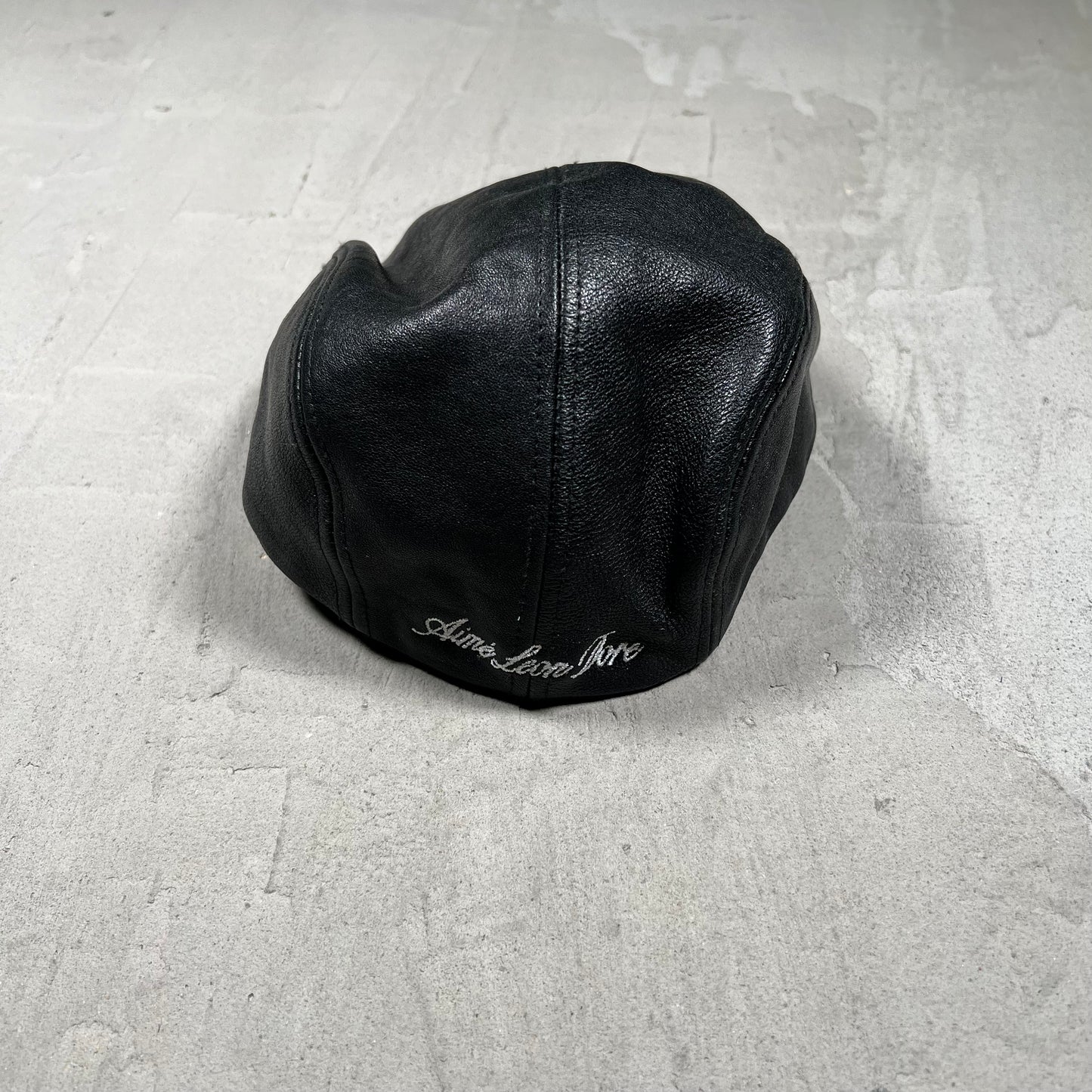 Aime Leon Dore ALD Cabbie Black Leather Hat USED x18064