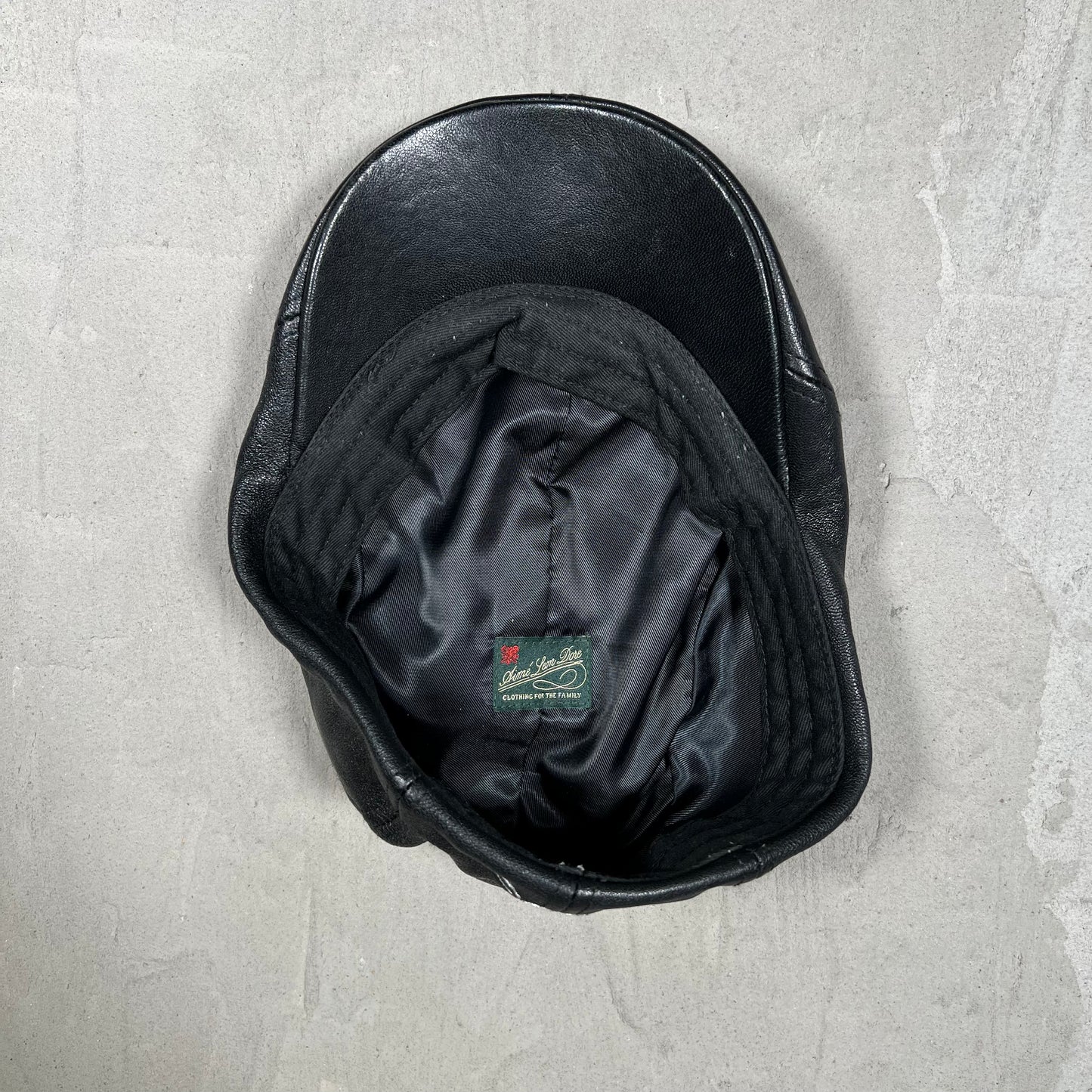 Aime Leon Dore ALD Cabbie Black Leather Hat USED x18064