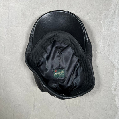 Aime Leon Dore ALD Cabbie Black Leather Hat USED x18064