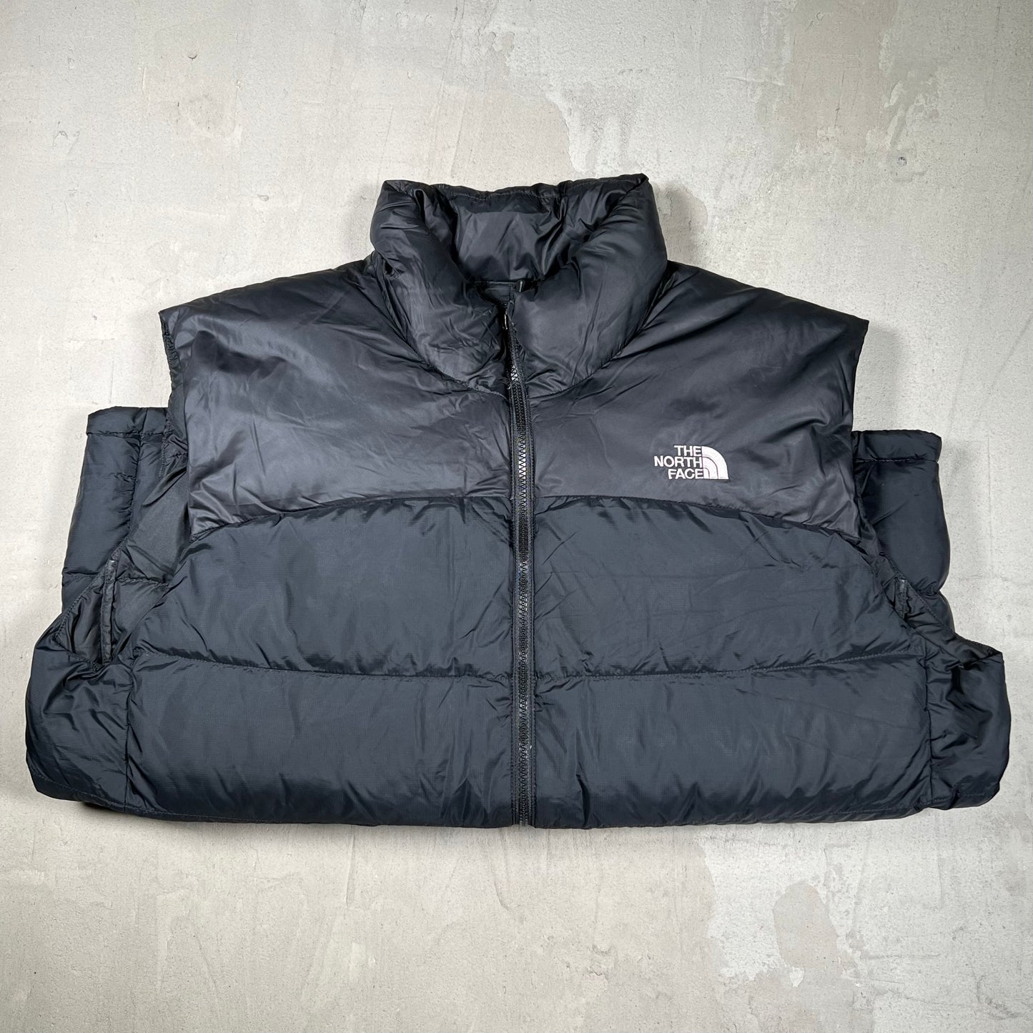 North Face 700 Series Black Puffy Zip Up Vest Size XXL USED v19877