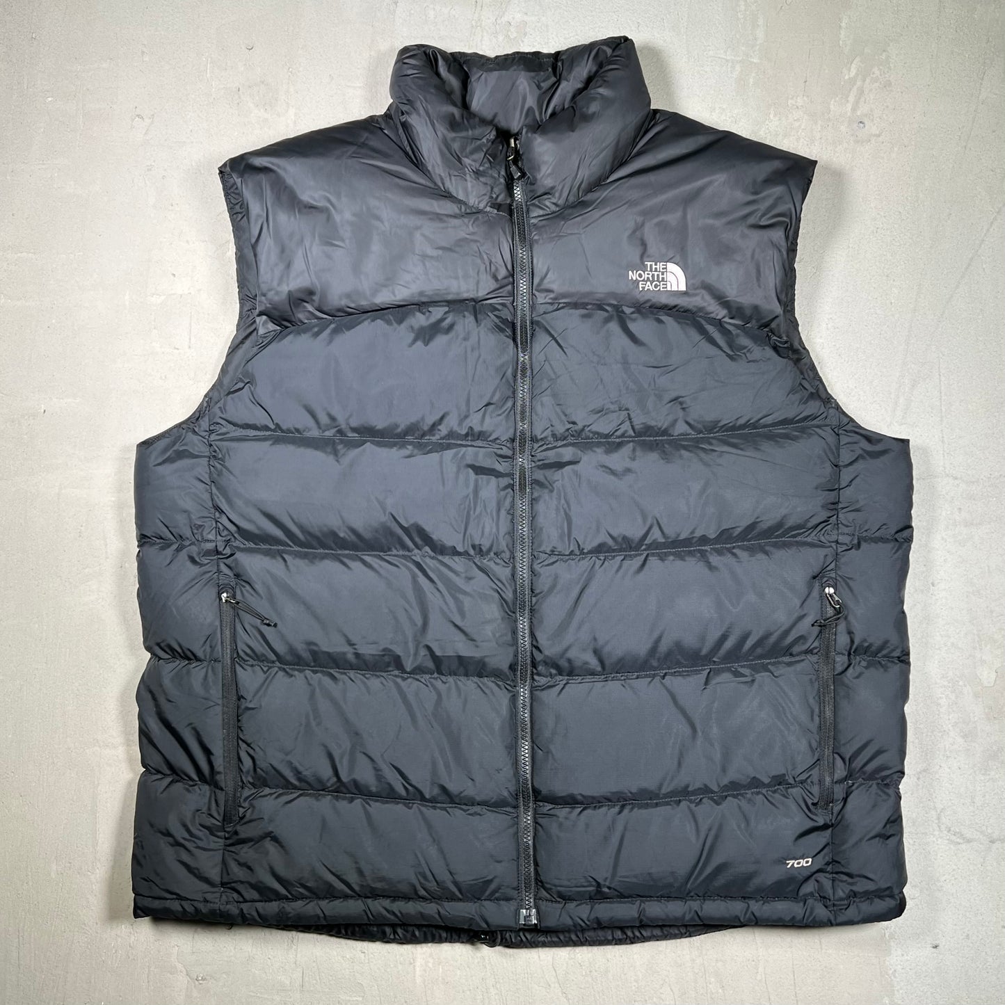 North Face 700 Series Black Puffy Zip Up Vest Size XXL USED v19877