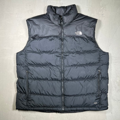 North Face 700 Series Black Puffy Zip Up Vest Size XXL USED v19877