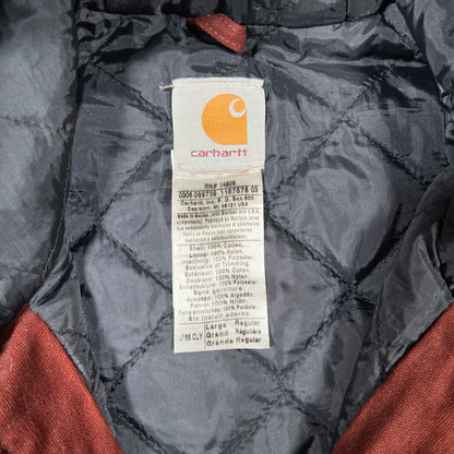 Y2K Carhartt Active J130 Clay Red Workwear Jacket Size Large USED v19889
