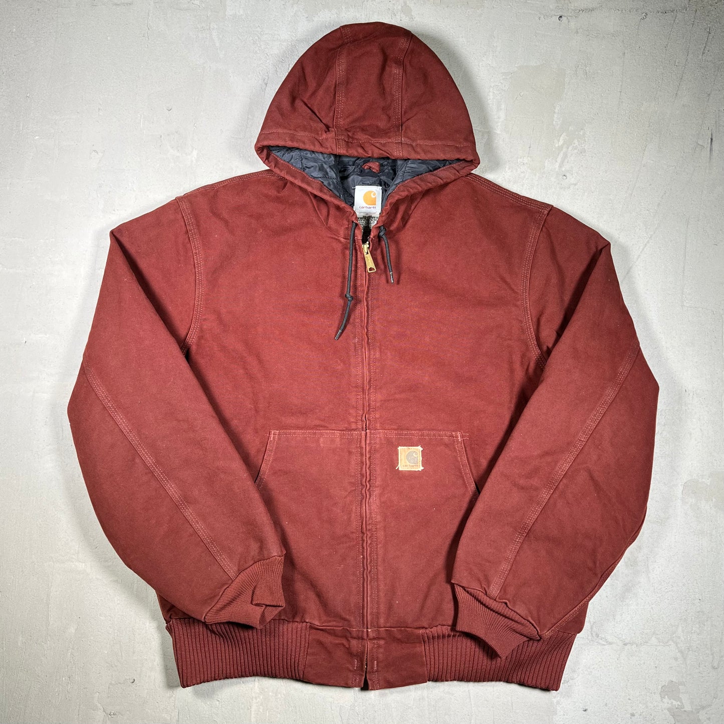 Y2K Carhartt Active J130 Clay Red Workwear Jacket Size Large USED v19889