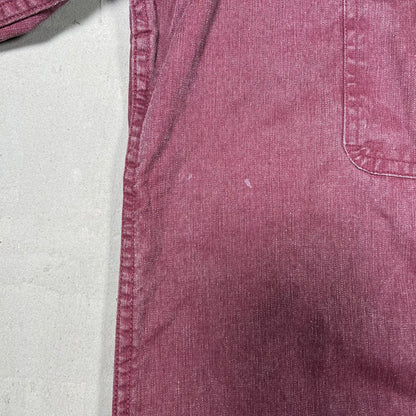 1990s LL Bean Maroon Flannel Lined Button Up Size Large USED v19885