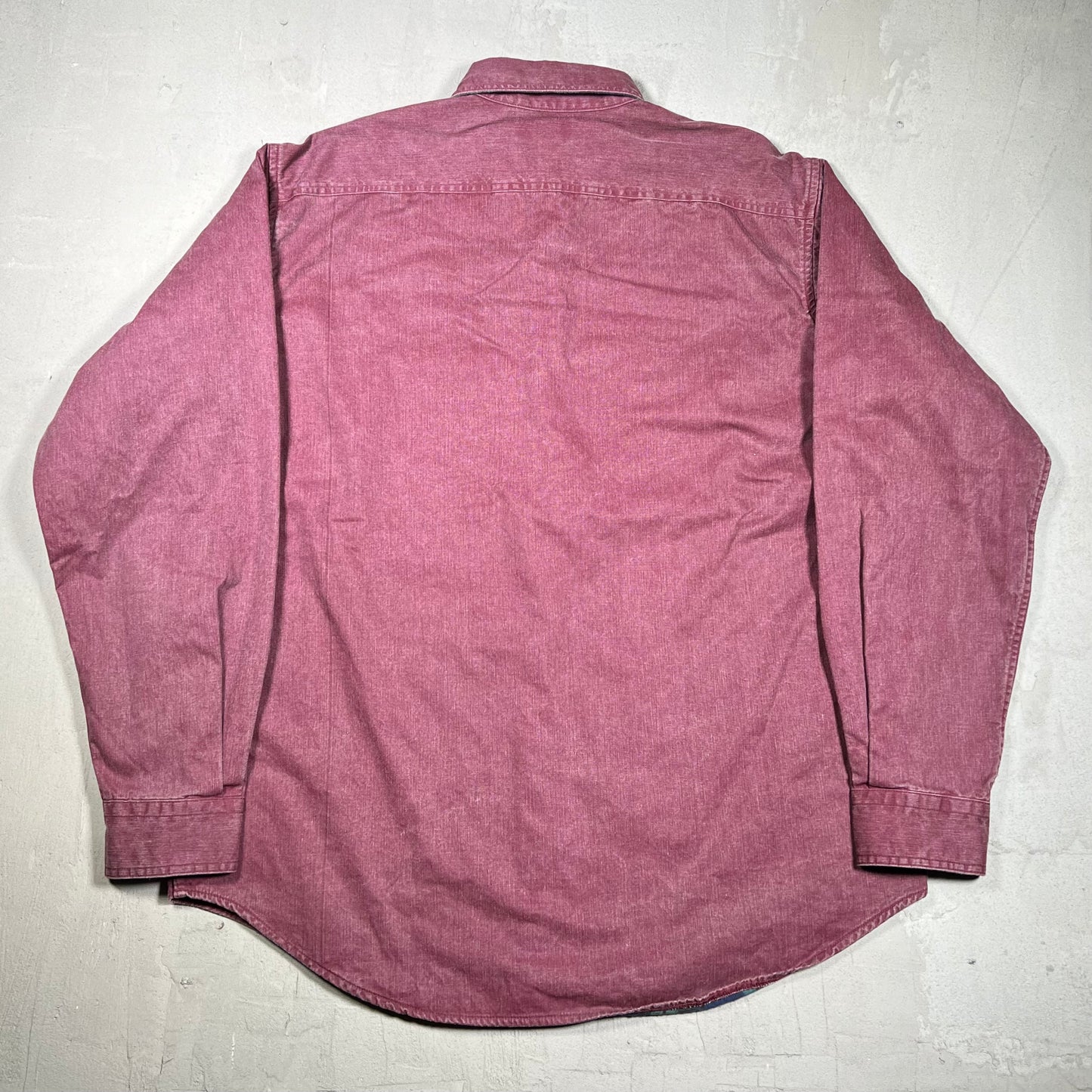1990s LL Bean Maroon Flannel Lined Button Up Size Large USED v19885