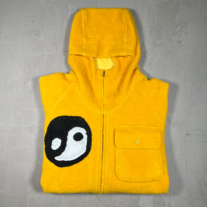 Cactus Plant Flea Market CPFM Fuzzy Balance Yellow Zip Up Fleece Jacket Size 1 (Medium) USED x18094