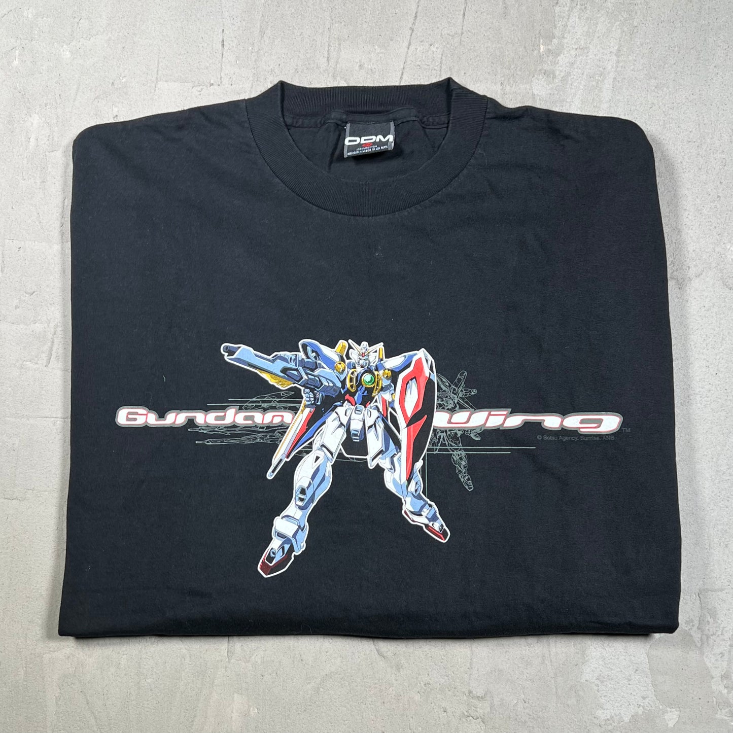 Y2K Gundom Wing Cartoon Black Longsleeve Size XL USED v19878