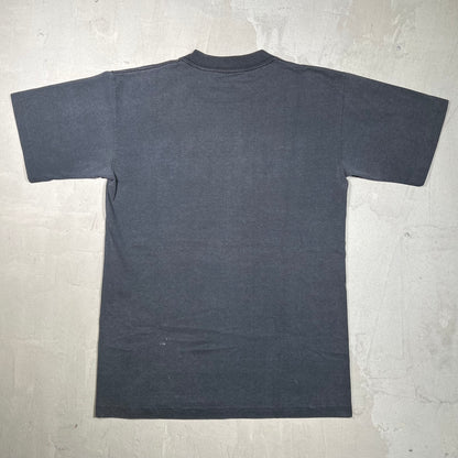 1990 Nascar Racing Real Men Wear Black and Silver Washed Black Tee Size Medium USED v19883