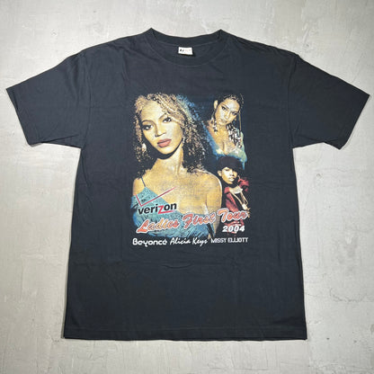 2004 Ladies First Tour Beyonce Alicia Keys Missy Rap Style Black Tee Size XL USED v19880