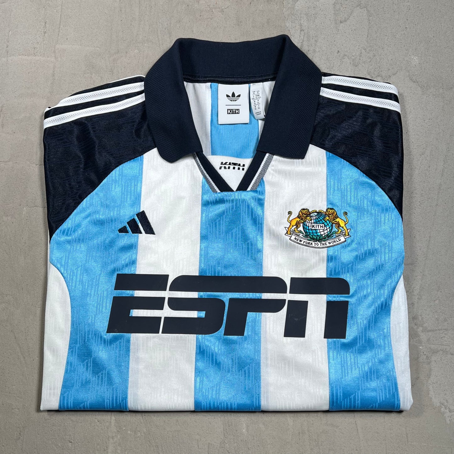 Kith Adidas Football ESPN Blue/White Jersey Size XL USED x18088