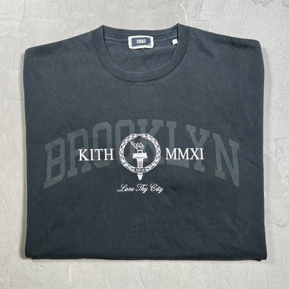 Kith Love Thy City Washed Black Tee Size Medium USED x18092
