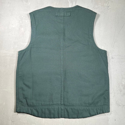 Duluth Trading Co Green Pocketed Fleece Lined Vest Size Large USED v19906