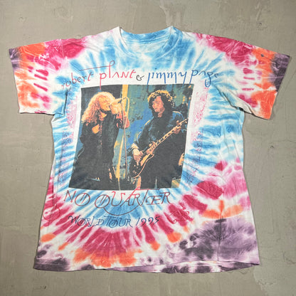 1995 Robert Plant Jimmy Page No Quarter Tie Die Tour Tee Size Large USED v19907