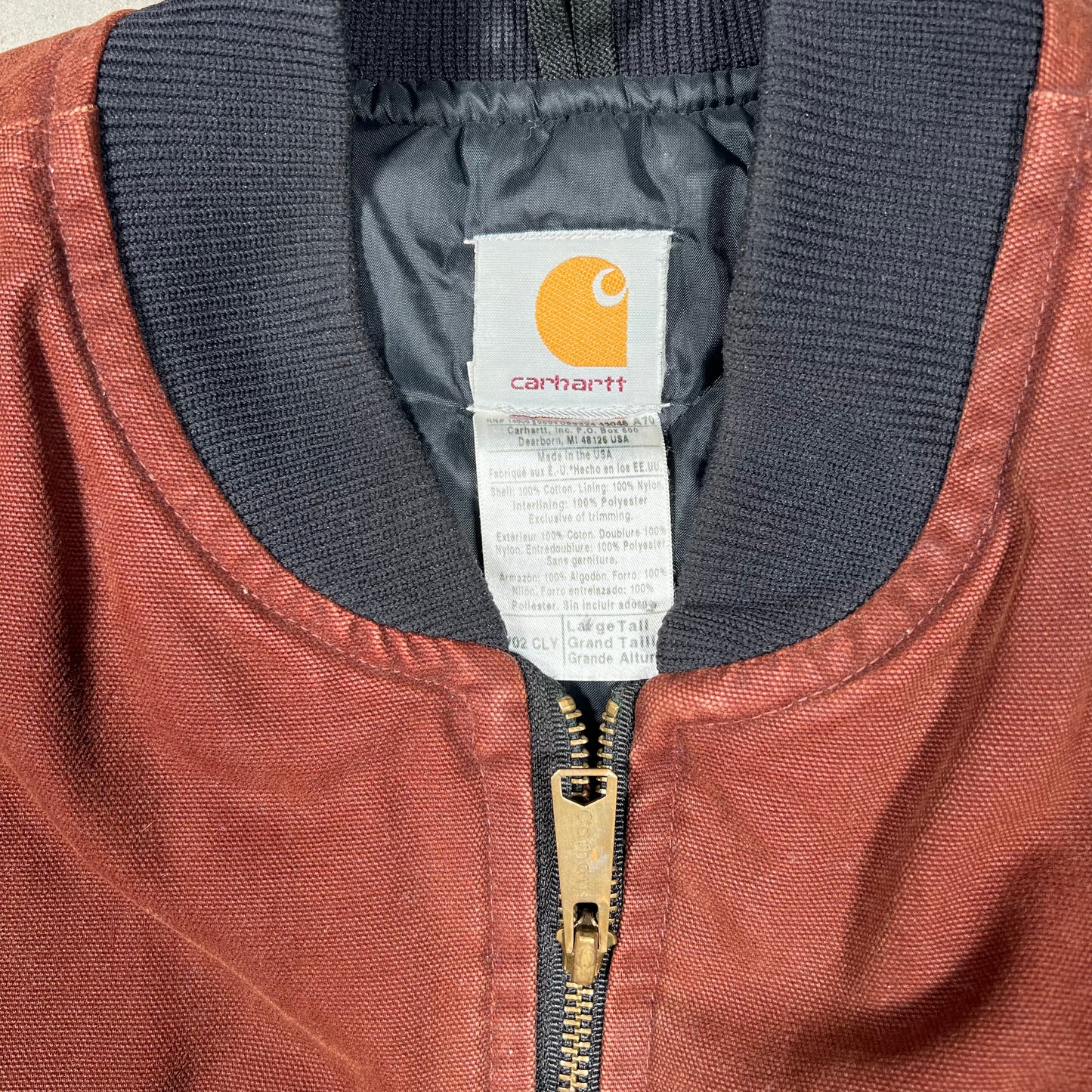 Y2K Carhartt Brown Workwear Zip Up Vest Size Large USED v19905