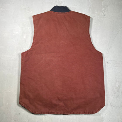 Y2K Carhartt Brown Workwear Zip Up Vest Size Large USED v19905
