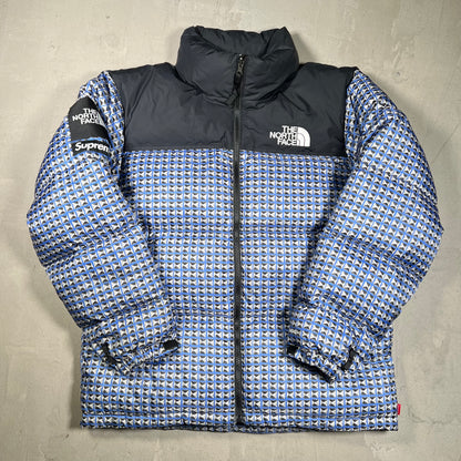 Supreme North Face Studded Nuptse Royal Blue Jacket Size Medium USED x18133