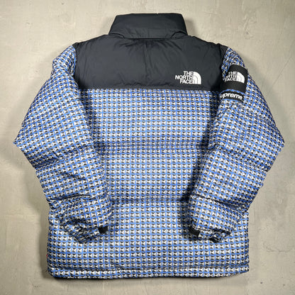 Supreme North Face Studded Nuptse Royal Blue Jacket Size Medium USED x18133