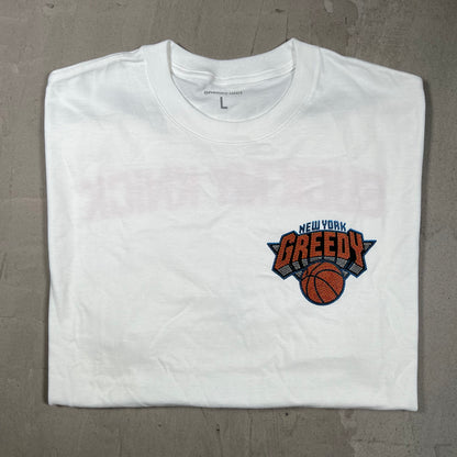 Greedy Unit New York Knicks Suck My White Tee Size Large NEW x18134