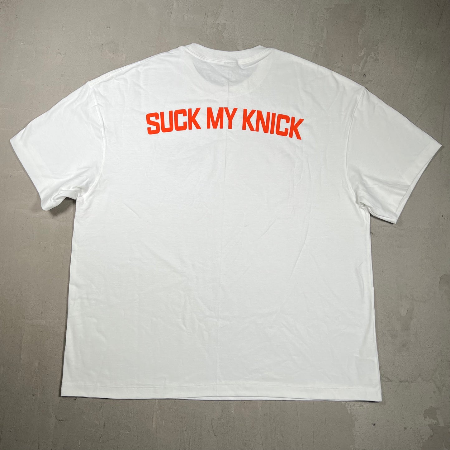 Greedy Unit New York Knicks Suck My White Tee Size Large NEW x18134