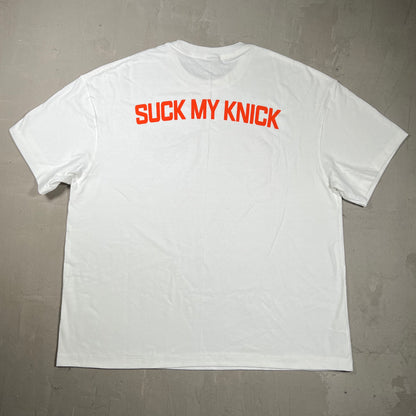 Greedy Unit New York Knicks Suck My White Tee Size Large NEW x18134