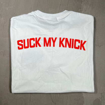 Greedy Unit New York Knicks Suck My White Tee Size Large NEW x18134