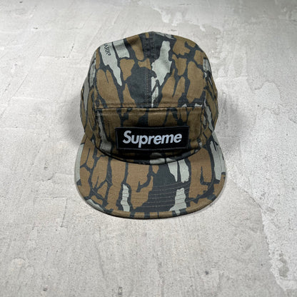 Supreme Military Mossy Oak Trebark Camo Camp Cap hat USED x18106