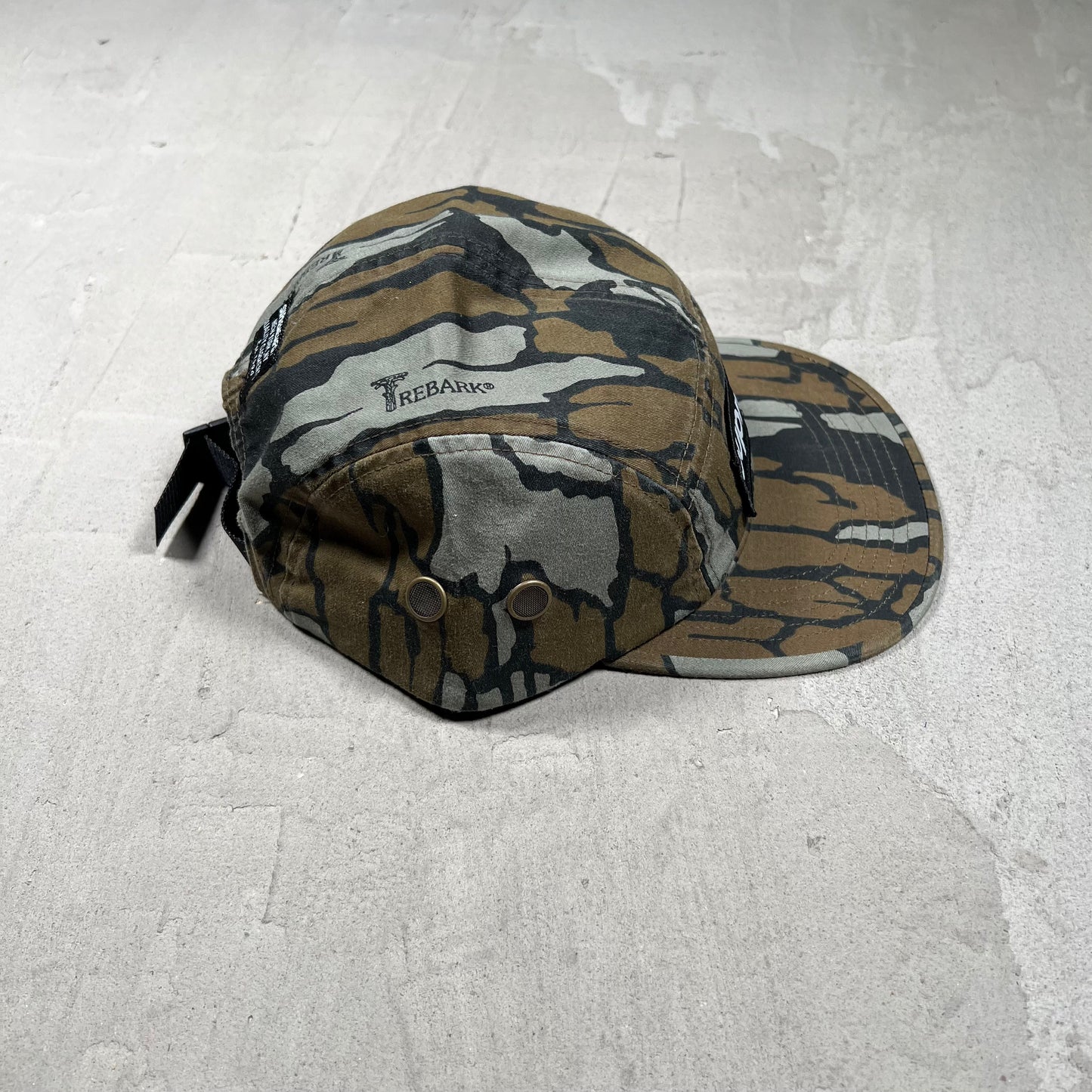 Supreme Military Mossy Oak Trebark Camo Camp Cap hat USED x18106
