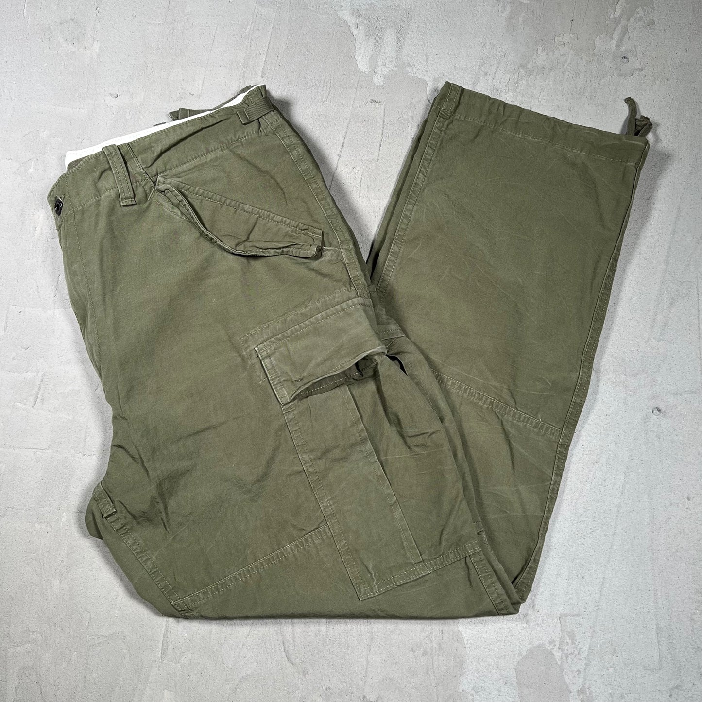 Polo Ralph Lauren Utility Surplus Chino Green Cargo Pants Size 35x30 USED v19903