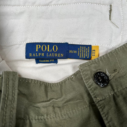 Polo Ralph Lauren Utility Surplus Chino Green Cargo Pants Size 35x30 USED v19903