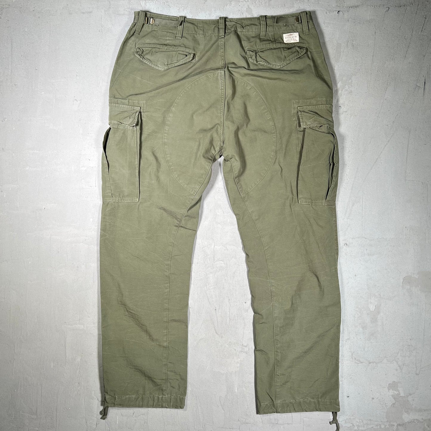 Polo Ralph Lauren Utility Surplus Chino Green Cargo Pants Size 35x30 USED v19903