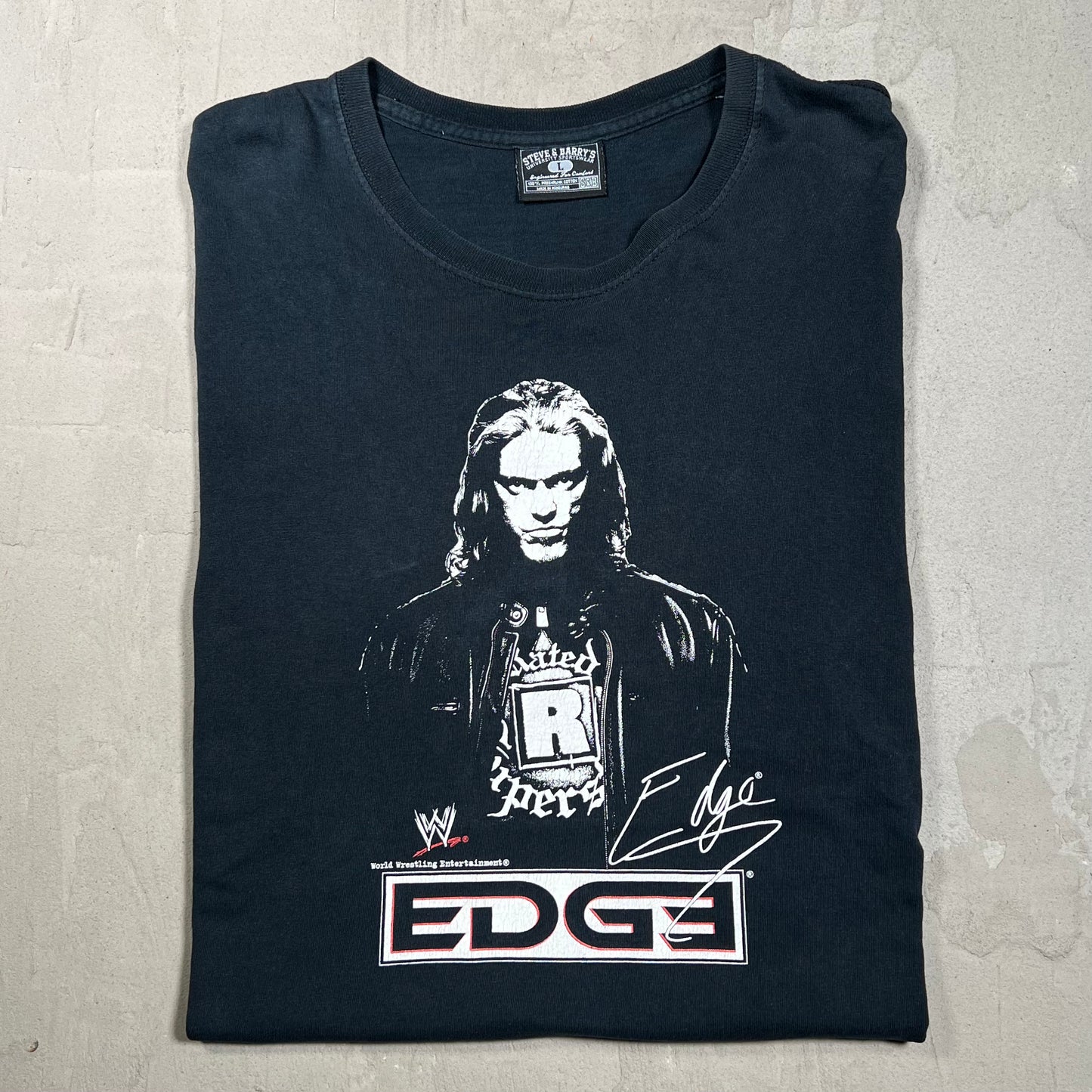 WWE Edge Wrestling Black Tee Size Large USED v19899