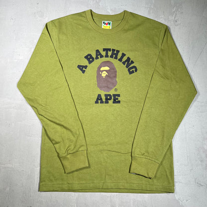 Bape Green Longsleeve Size Large USED x18124