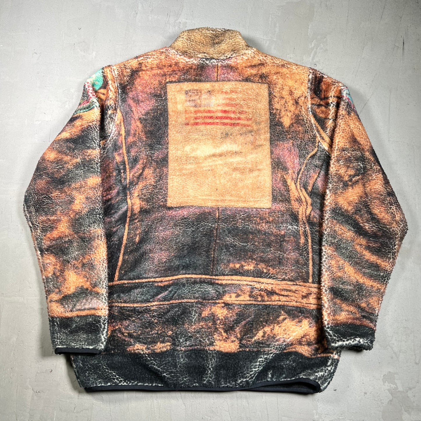 Brigade Trompe Loeil Photographic Sherpa Fleece Zip Up Jacket Size XL USED x18110
