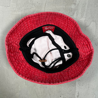 Supreme Stencil Webbing Boonie Red Bucket Hat USED x18107