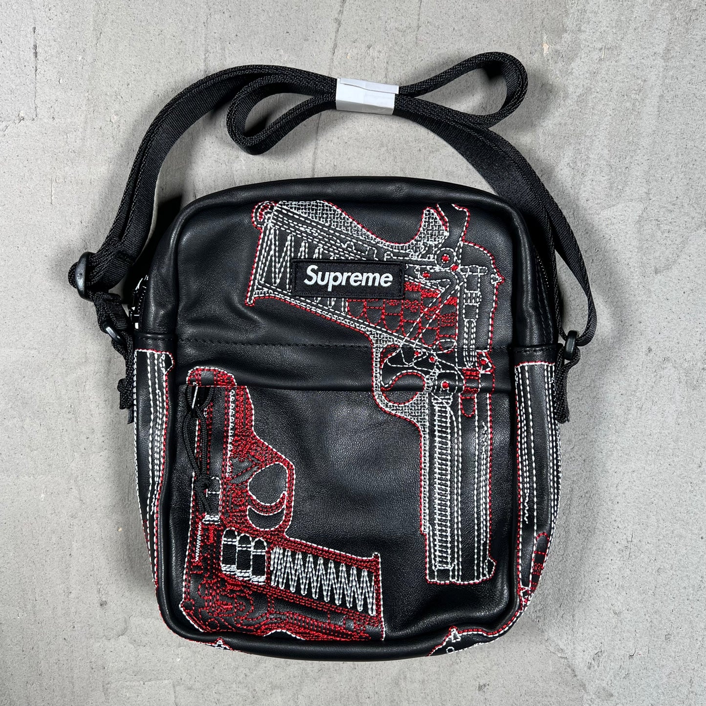 Supreme Black Guns Leather Shoulder Bag NEW x18111