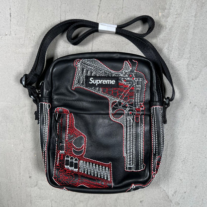 Supreme Black Guns Leather Shoulder Bag NEW x18111