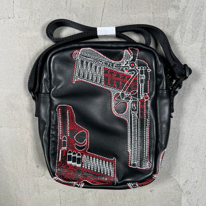 Supreme Black Guns Leather Shoulder Bag NEW x18111