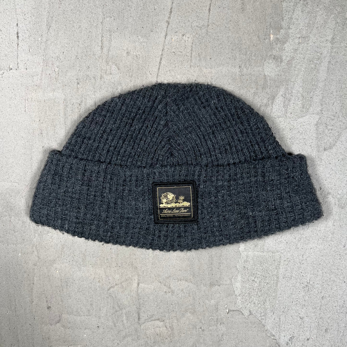 Aime Leon Dore Grey Waffle Knit Beanie USED x18019