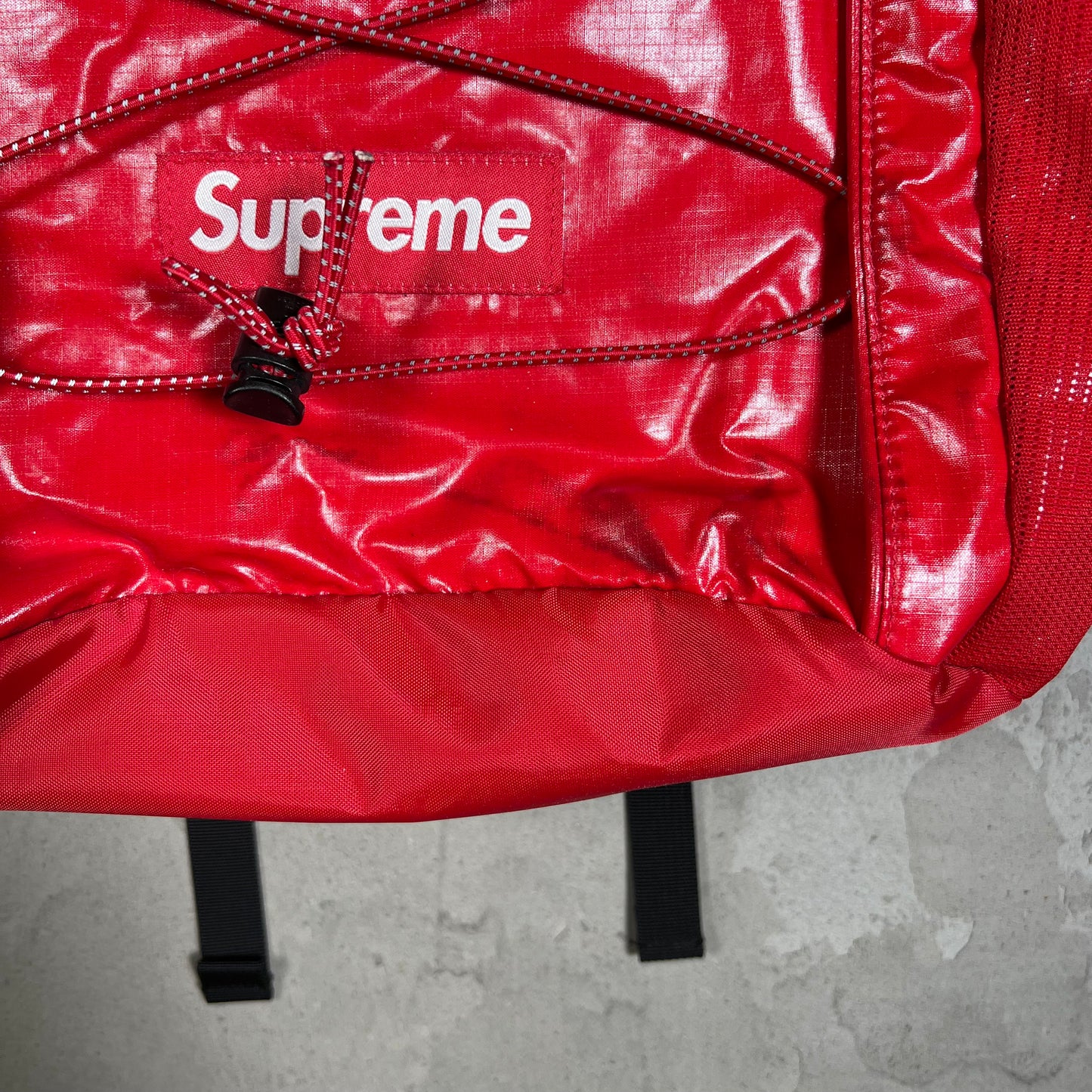 Supreme FW17 Red Nylon Backpack USED x17888