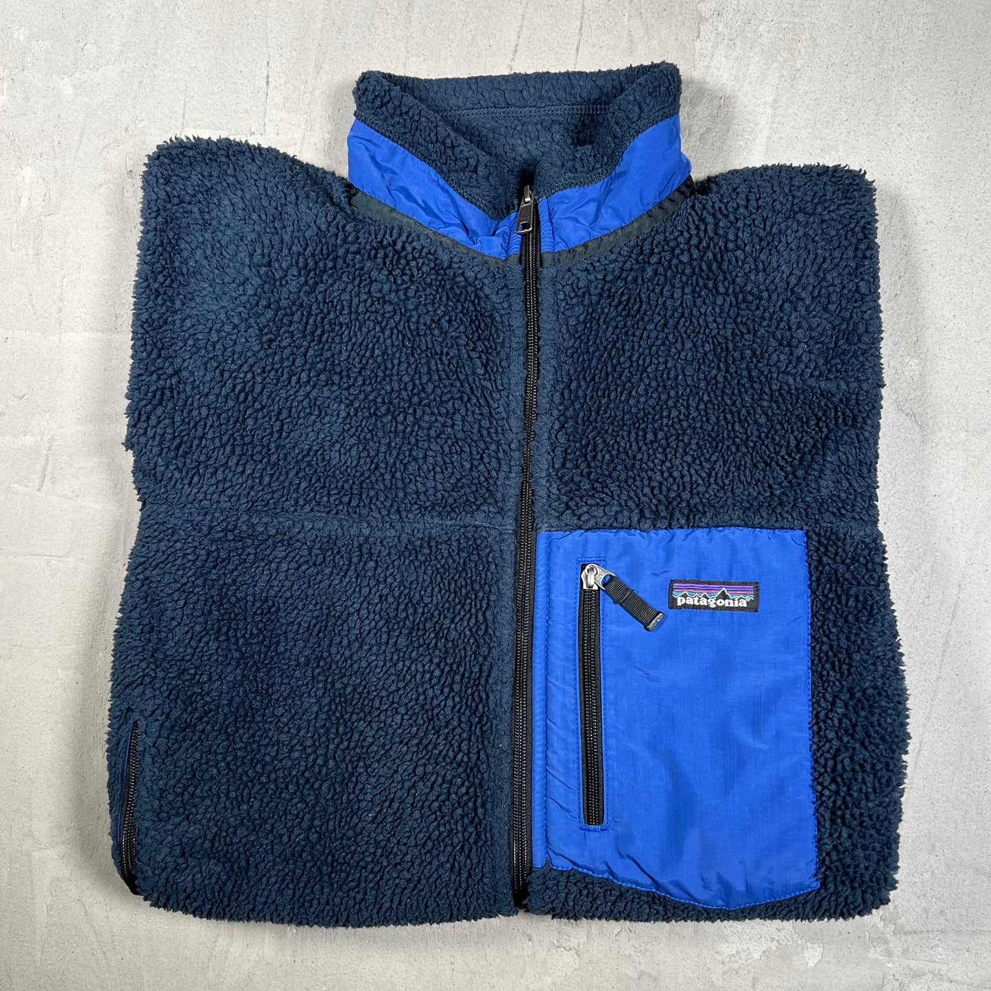 Y2K Patagonia Navy Fleece Size Large USED v19917