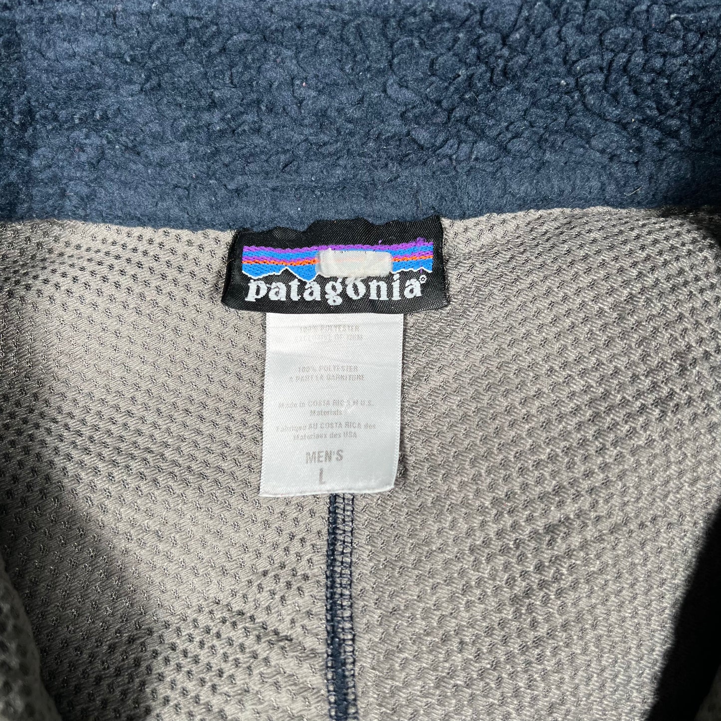 Y2K Patagonia Navy Fleece Size Large USED v19917