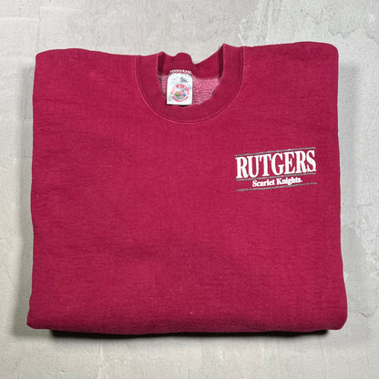 1980s Rutgers Maroon Crewneck Size Large USED v19918