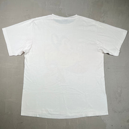 1986 Mighty Mouse White Cartoon Tee Size XL USED v19679