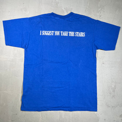 Y2K Disney Tower of Terror Mickey Blue Tee Size Medium USED v19920