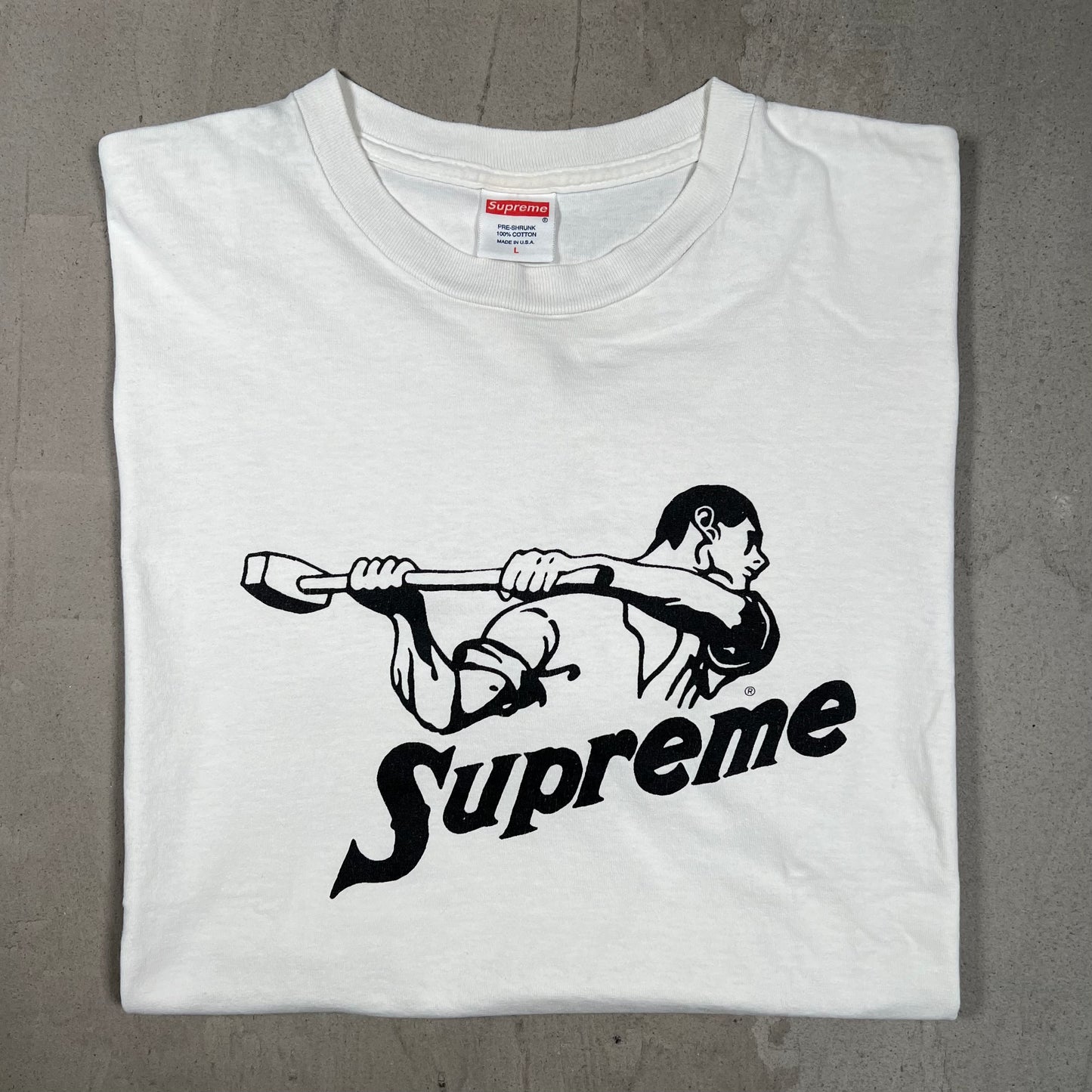 2009 Supreme Sledgehammer White Tee Size Large USED x18143